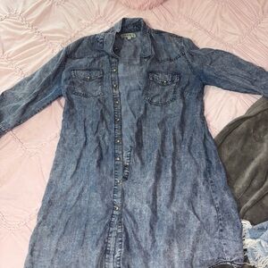 Denim Button-Up Dress